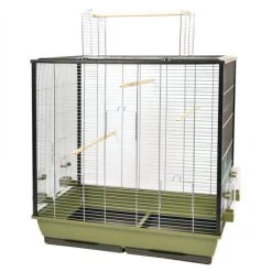 Duvo Cage Pour Oiseaux "Natural Fiona" Vert Olive/zinc - 78x48x81,5cm